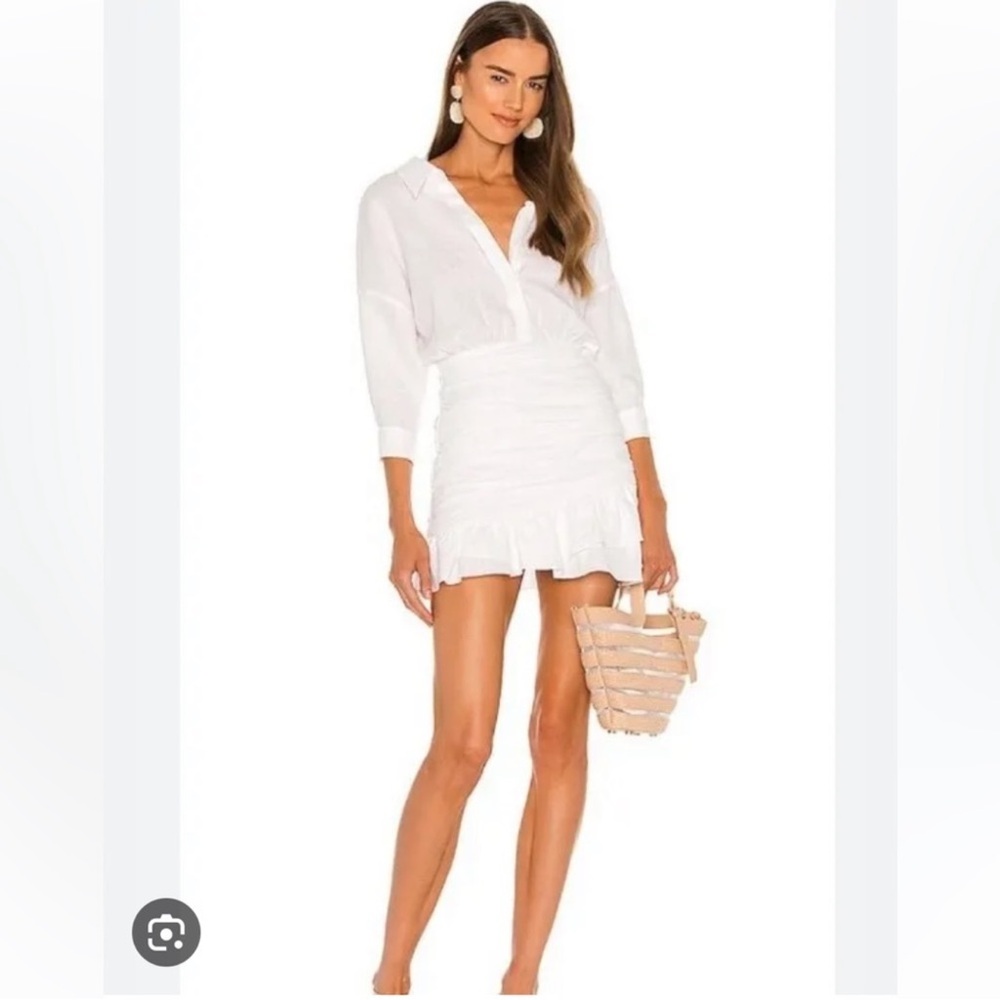 Sau Lee Linen Amy Mini Dress M